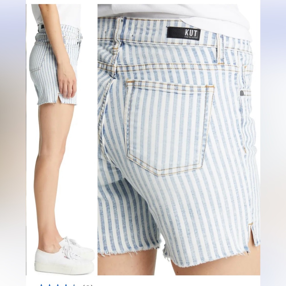 Kut from the Kloth Sophia Blue White Striped Short - Picture 4 of 10
